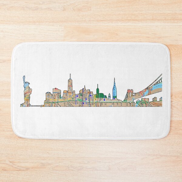 Item preview, New York City Skyline and custom subway map designed and sold by hookink.