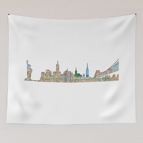 Item preview, New York City Skyline and custom subway map designed and sold by hookink.