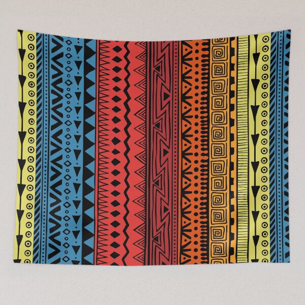 Item preview, colorful Tribal pattern template elegant symmetric classic tradition decor designed and sold by mashmosh.