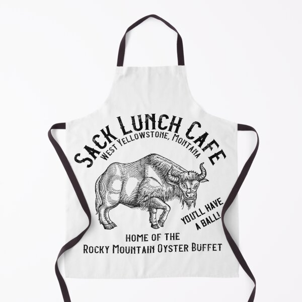 Item preview, Vintage Rocky Mountain Oyster Sack Lunch Cafe Bison designed and sold by Huhnerdieb Apparel.