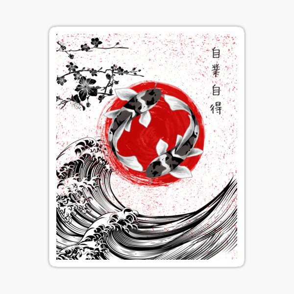 Vista previa del artículo con la obra «Arte Yin Yang Koi», diseñado y vendido por Aldo Daci.