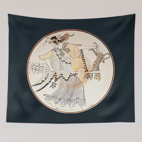 Item preview, Maenad Carrying a Thyrsus and a Leopard with a Snake Rolled up over her Head ,ancient Greek Attic  designed and sold by BulganLumini.