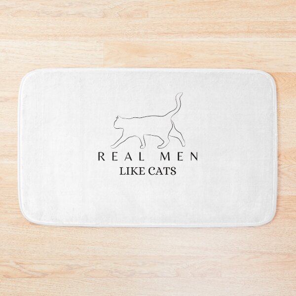 Item preview, Real Men like Cats, Husband ,Dad Gift ,love Funny Geek , Mens Womens Ladies Youth Kids Cat Kitten Meow,black and white designed and sold by Orgoss.