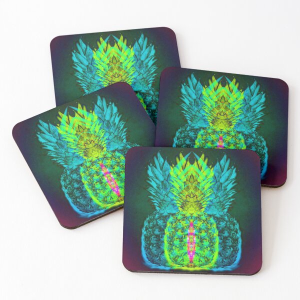 Item preview, Artic Chill Aqua Neon Pineapples designed and sold by StayCuztom.