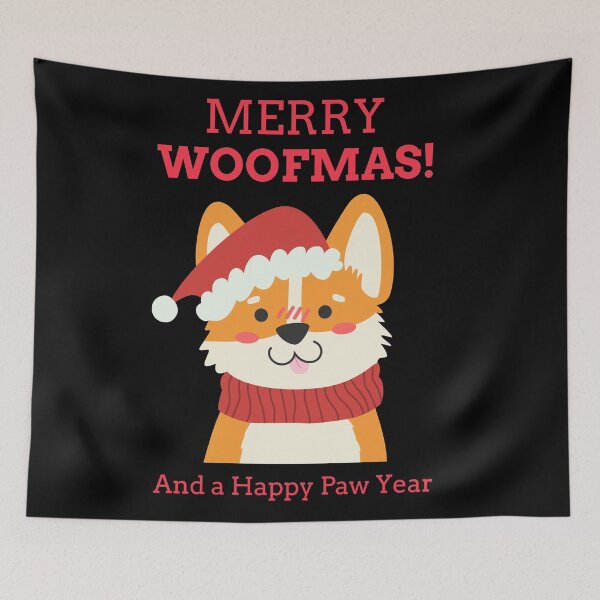 Item preview, Corgi Merry Woofmas And A Happy Paw Year designed and sold by joabaj.