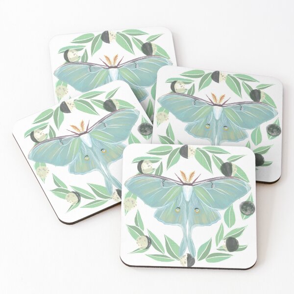 Item preview, Luna Moth with Moon Phases designed and sold by Katie Morris Art.