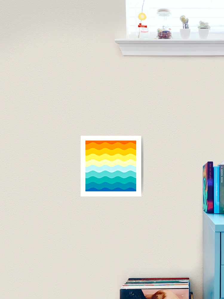Thumbnail 2 of 3, Art Print, Colorful Waves Pattern designed and sold by DesignCodeStore.