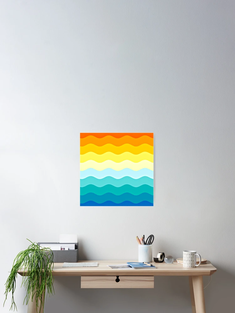 Thumbnail 2 of 3, Poster, Colorful Waves Pattern designed and sold by DesignCodeStore.