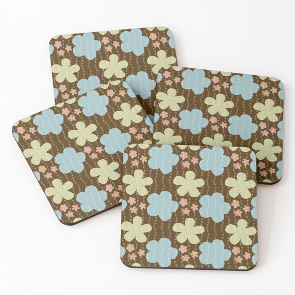 Flower Power Pattern Coasters (Set of 4)