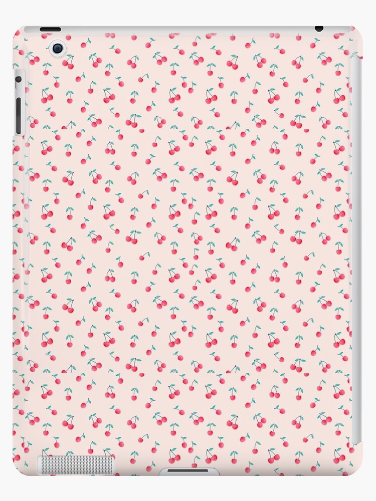 cute pink cherry print  iPad Case & Skin for Sale by aesthetic--art