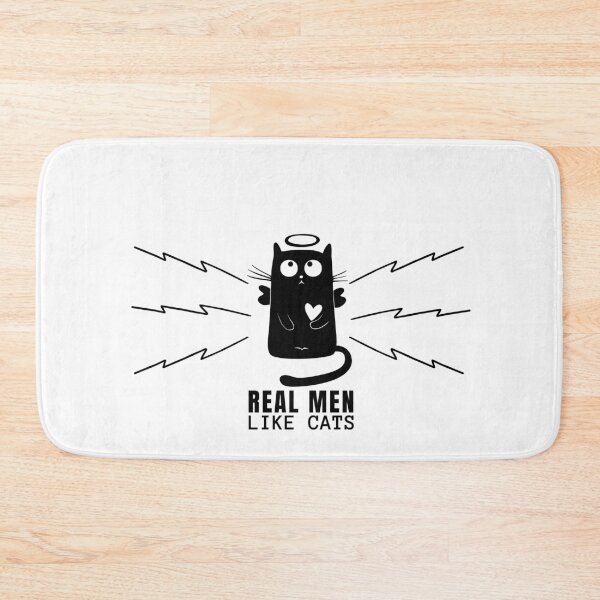 Item preview, Copy of Real Men like Cats, Husband ,Dad Gift ,love Funny Geek , Mens Womens Ladies Youth Kids Cat Kitten Meow,black and white designed and sold by Orgoss.
