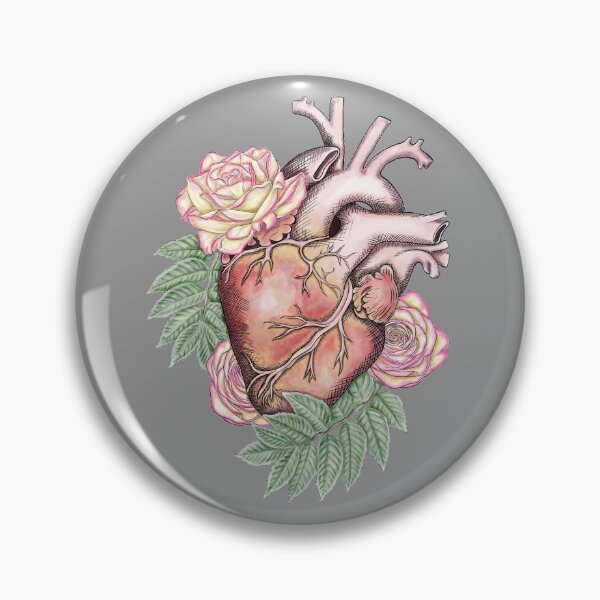 Item preview, Anatomical heart with roses designed and sold by lizs-lemons.