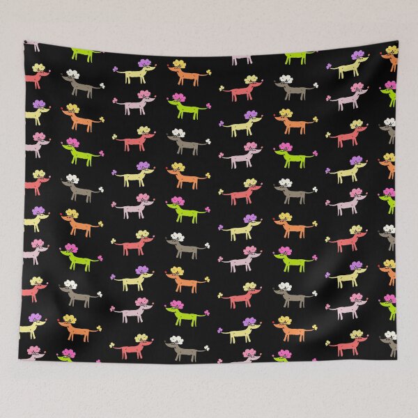 Item preview, Colorful Mini Poodles art designed and sold by Paperfly Studio.