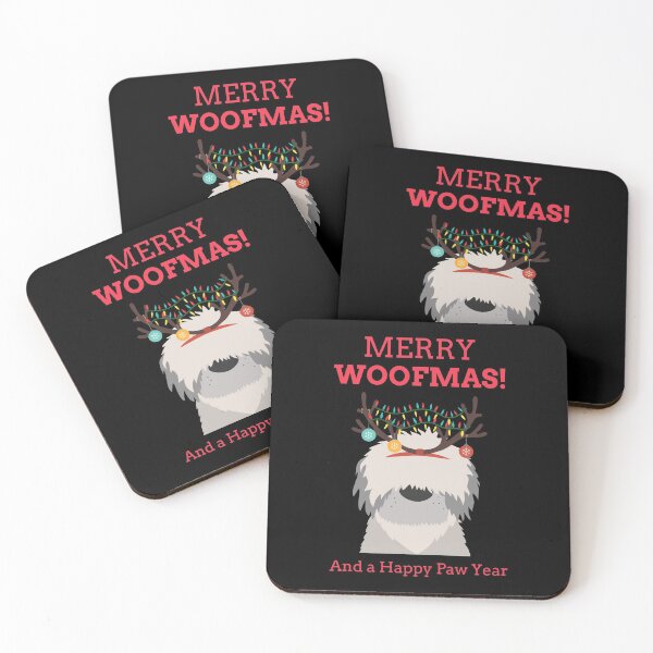 Item preview, Bearded Collie Merry Woofmas And A Happy Paw Year designed and sold by joabaj.