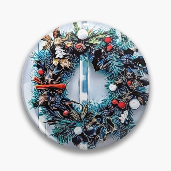 Item preview, Christmas Holiday Wreath Blue designed and sold by RitaMaye.
