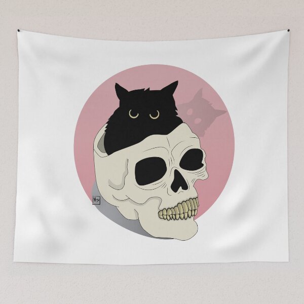 Item preview, Black Cat Inside Skull designed and sold by Poserbone.