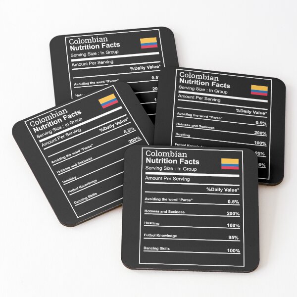 Item preview, COLOMBIAN NUTRITION FACTS Colombia gift present T Shirt designed and sold by Timcito.