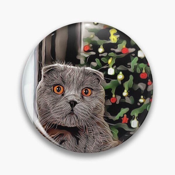 Item preview, Christmas Tree Gray Cat designed and sold by RitaMaye.
