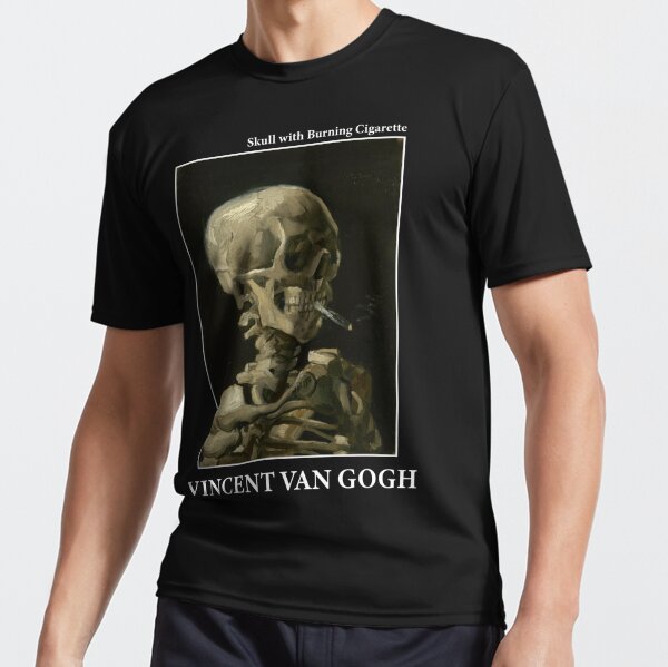 Skull with Burning Cigarette (Vincent Van Gogh) Active T-Shirt