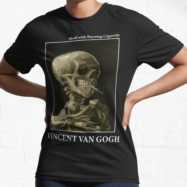 Cráneo con cigarrillo encendido (Vincent Van Gogh) Camiseta deportiva