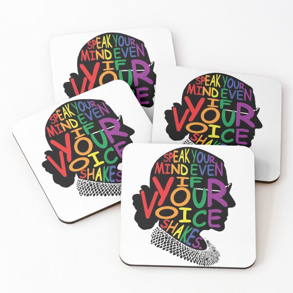 Item preview, Ruth Bader Ginsburg - Speak Your Mind Even If Your Voice Shakes - Pride Colors designed and sold by ZazasDesigns.