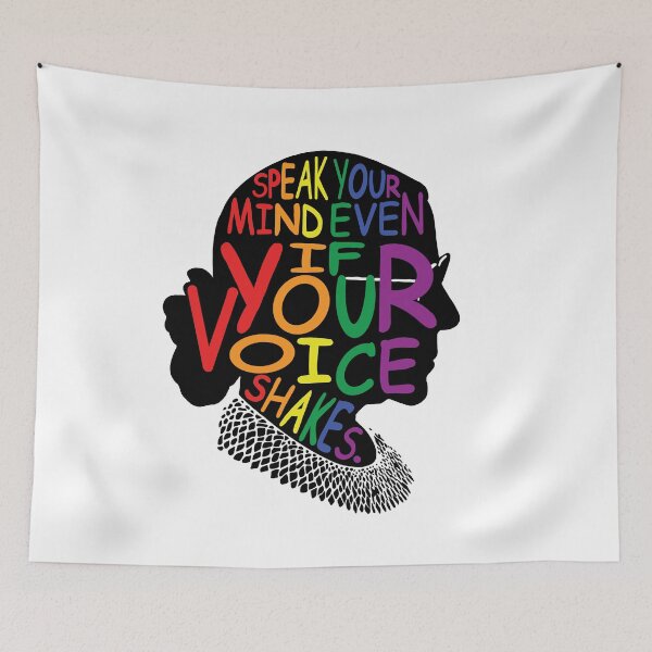 Item preview, Ruth Bader Ginsburg - Speak Your Mind Even If Your Voice Shakes - Pride Colors designed and sold by ZazasDesigns.