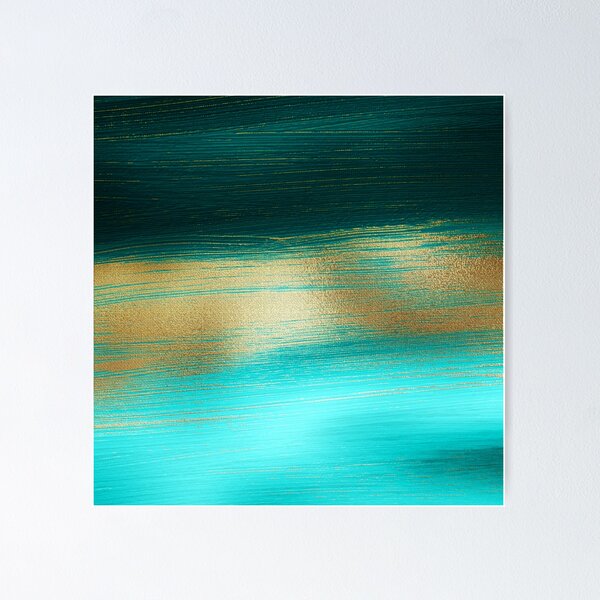 Item preview, Turquoise Gold Abstract Faux Marble Paint Texture designed and sold by MysticMarble.