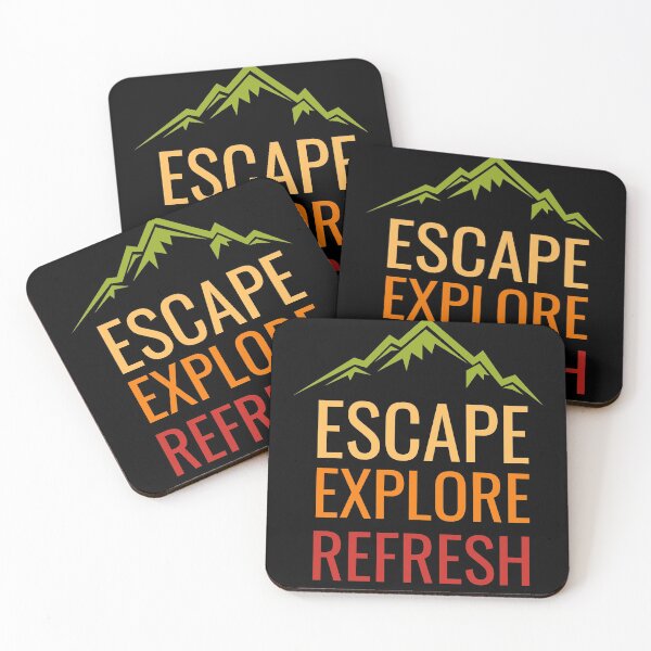 Item preview, Mountain graphic - Escape, Explore, Refresh (Autumn / Fall colours) designed and sold by JellyBeenzz.