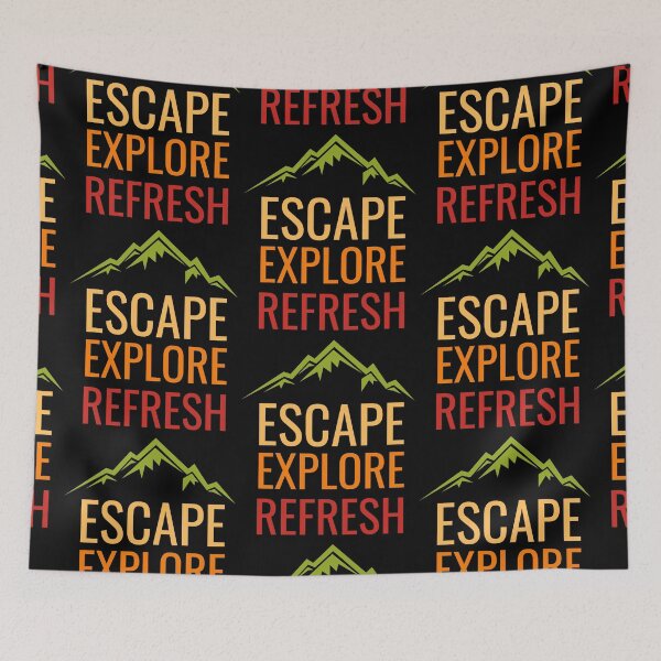 Item preview, Mountain graphic - Escape, Explore, Refresh (Autumn / Fall colours) designed and sold by JellyBeenzz.