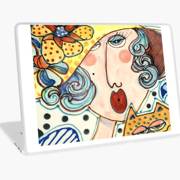 Girl and her Cat Laptop Skin
