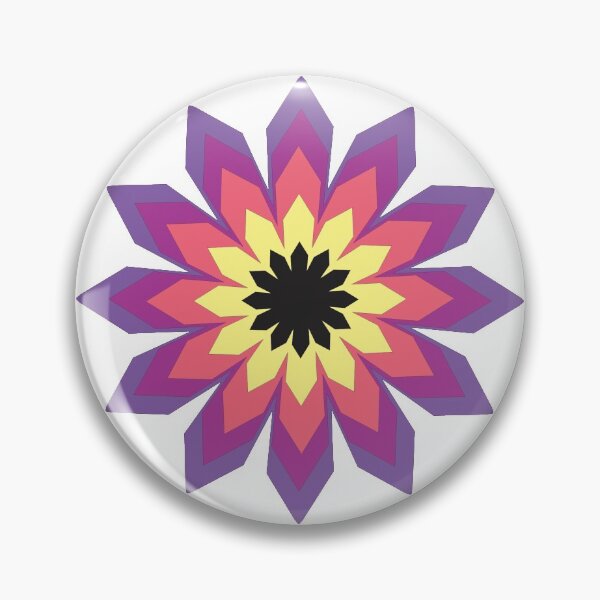 Item preview, bright colorful graphic flower (Yellow, pink, black, purple) designed and sold by Ati-Ipsa.