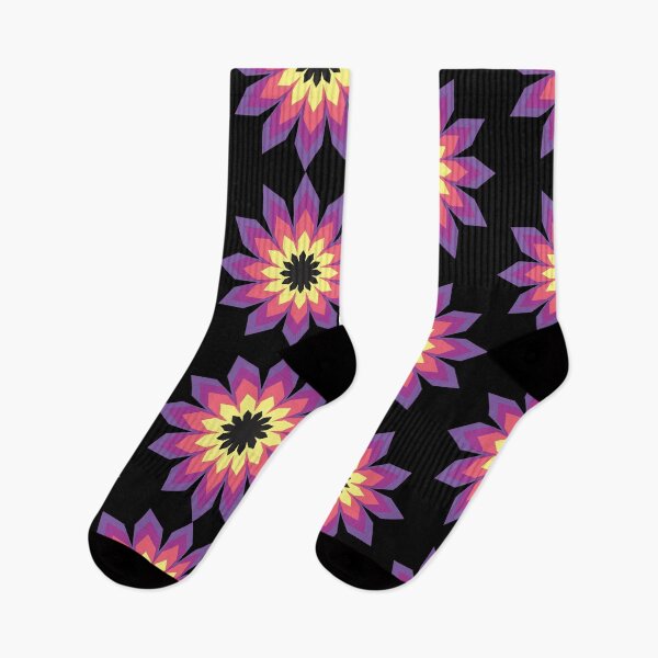 Item preview, bright colorful graphic flower (Yellow, pink, black, purple) designed and sold by Ati-Ipsa.