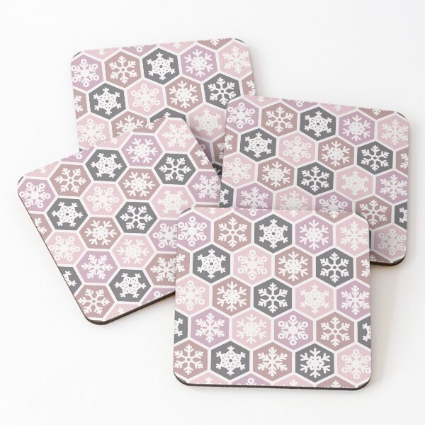 Item preview, Preppy Pink Purple Nordic Honeycomb Christmas Snowflake Pattern designed and sold by IamTrending.