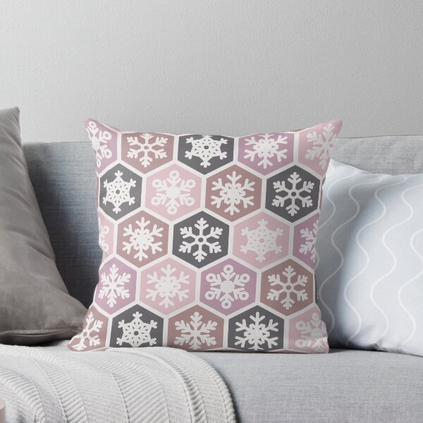 Item preview, Preppy Pink Purple Nordic Honeycomb Christmas Snowflake Pattern designed and sold by IamTrending.