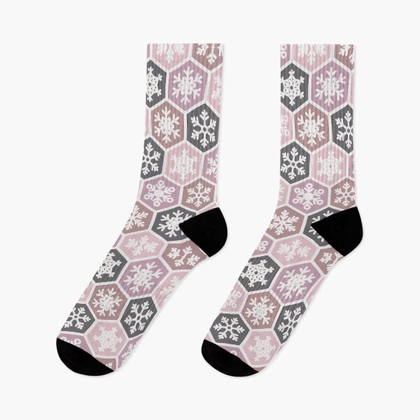 Item preview, Preppy Pink Purple Nordic Honeycomb Christmas Snowflake Pattern designed and sold by IamTrending.