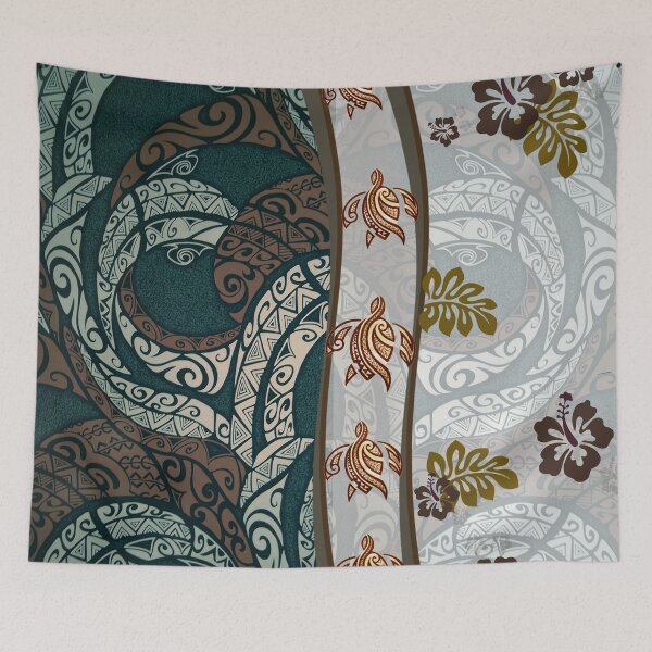 Item preview, Hawaiian Hibiscus Tapa and Sea Turtle designed and sold by J Marielle Designs.