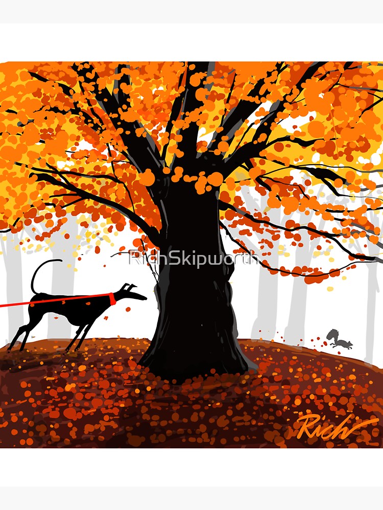 The Autumn Oak, The Hound, and The Squirrel by RichSkipworth