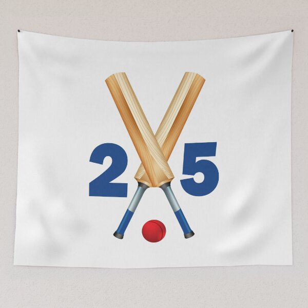 Item preview, Cricket number 25 - twenty five with bats and ball designed and sold by AllShirts21.