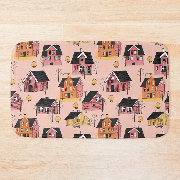 Item preview, Pink Cute wooden scandinavian houses designed and sold by essskina.