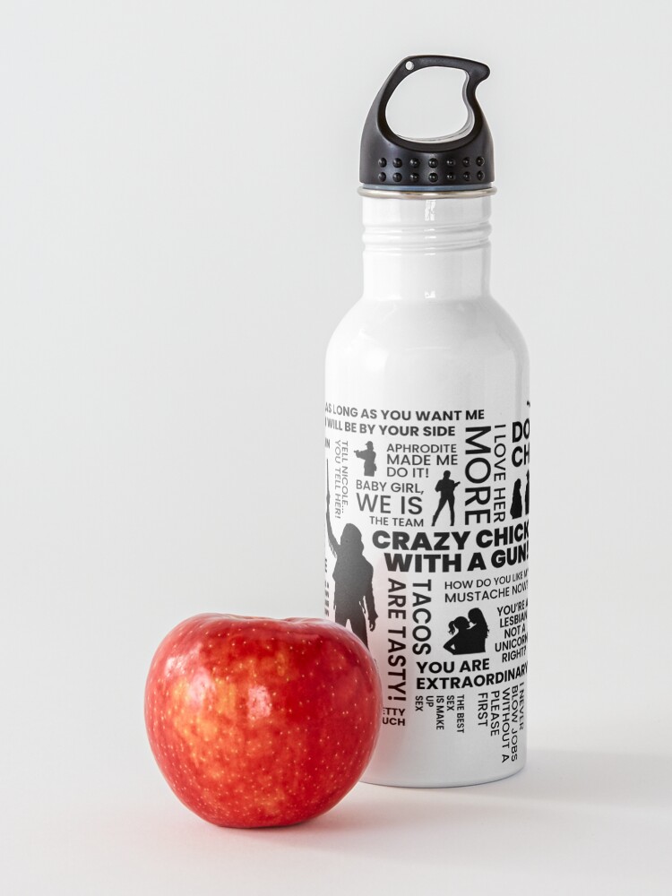 Alternate view of Wynonna Earp Quotes Word Cloud - Black Water Bottle