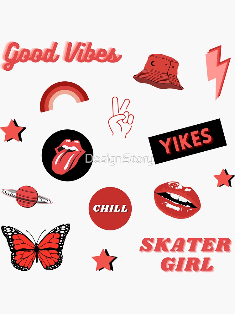 Red sticker set of 10 / I love me sticker / Femme fatale stickers / Dark  coquette / Aesthetic stickers / Dark coquette stickers /