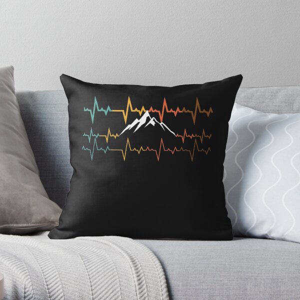 Ekg heartbeat walking Throw Pillow