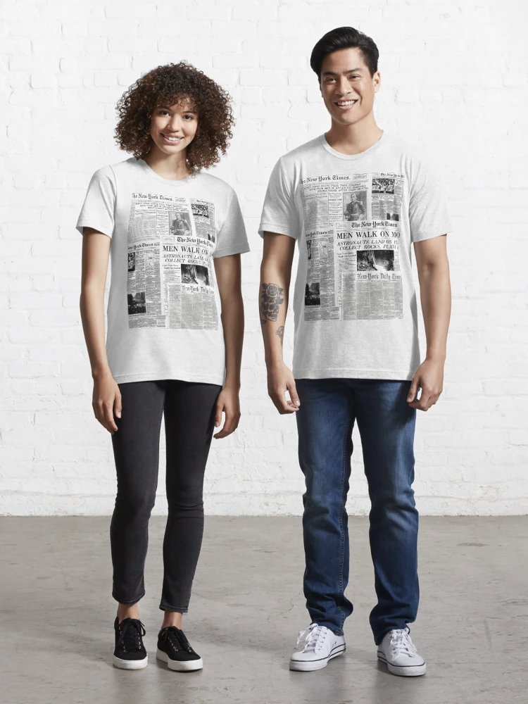 Newspaper print white Essential T Shirt for Sale by Viktordm Redbubble