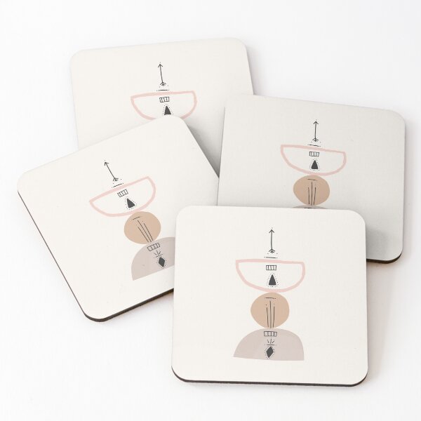 Item preview,  Boho Symboles Abstract Shape Tower Warm Toned  minimalist Print designed and sold by zedonee.