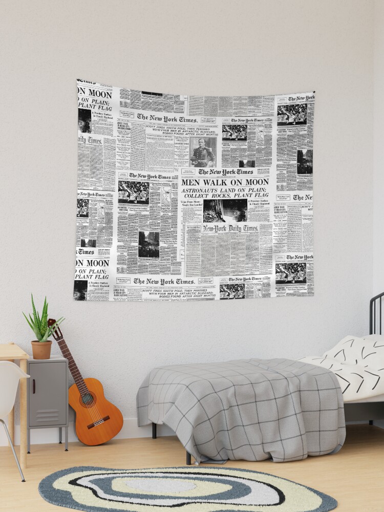 Newspaper print [white] Tapestry for Sale by Viktordm