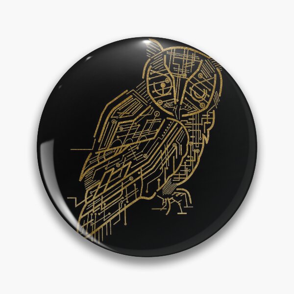 Item preview, Gold Minimalistic Owl with Black Background designed and sold by SoccaTamam.