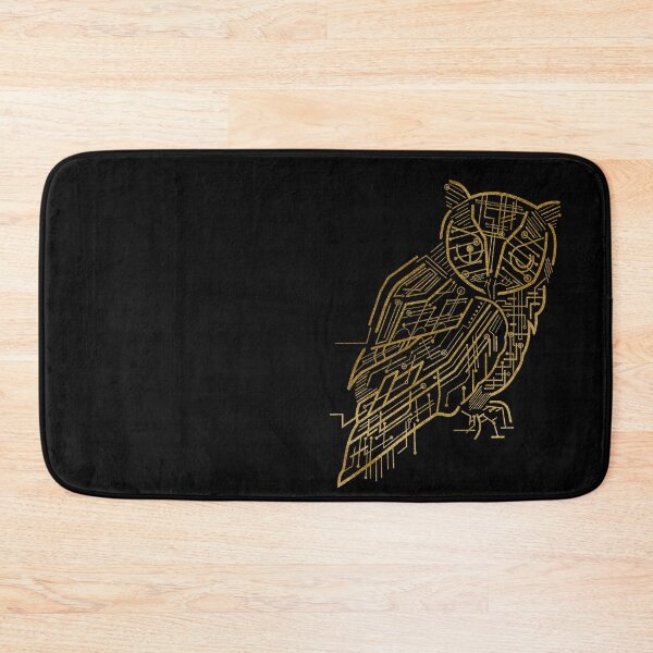 Item preview, Gold Minimalistic Owl with Black Background designed and sold by SoccaTamam.