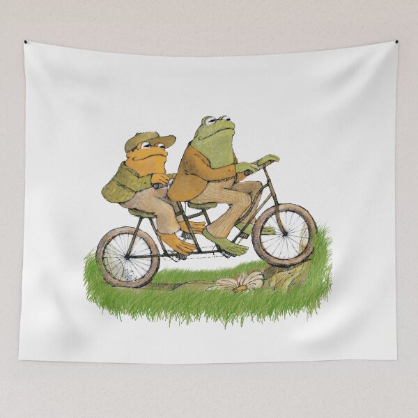 Item preview, frog and toad on the bike designed and sold by FlareCraftStudio.