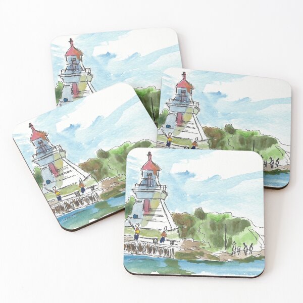 Item preview, Fishing and Talking Around the Lighthouse Hand Drawn Image designed and sold by AliCatOriginals.