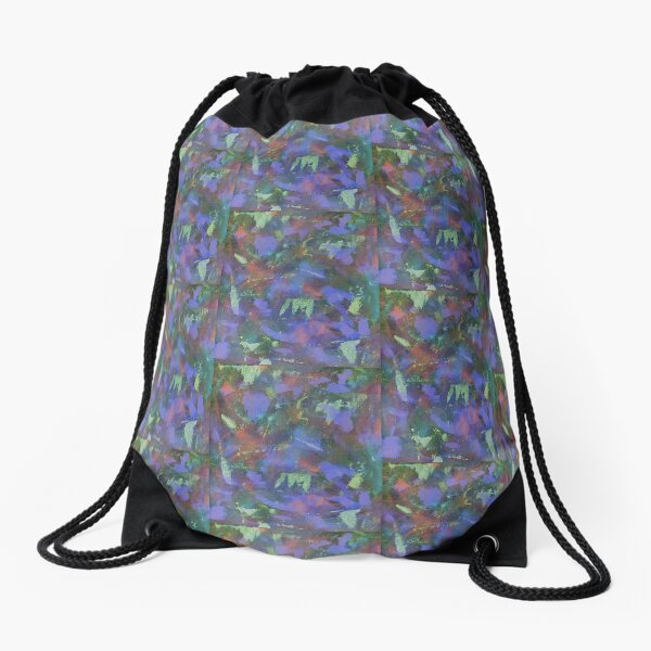 Blue Abstractions Drawstring Bag